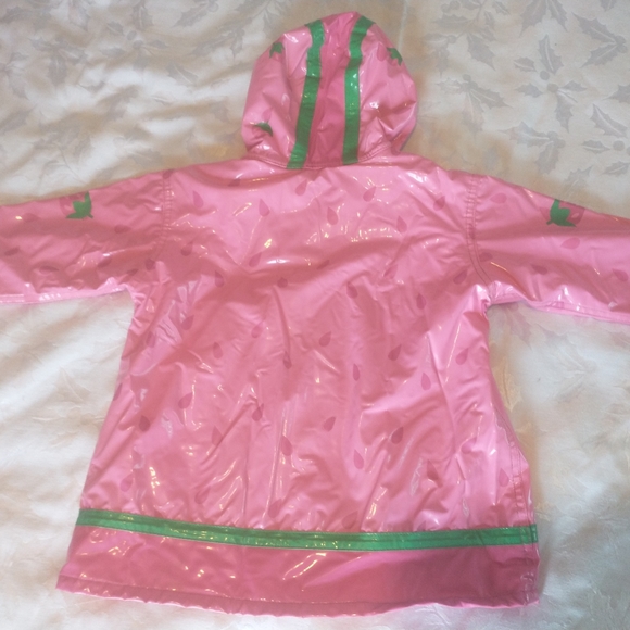Driplets Jacket Girls 3T Raincoat Snap Button Strawberry All Over Print Lined - Picture 12 of 13
